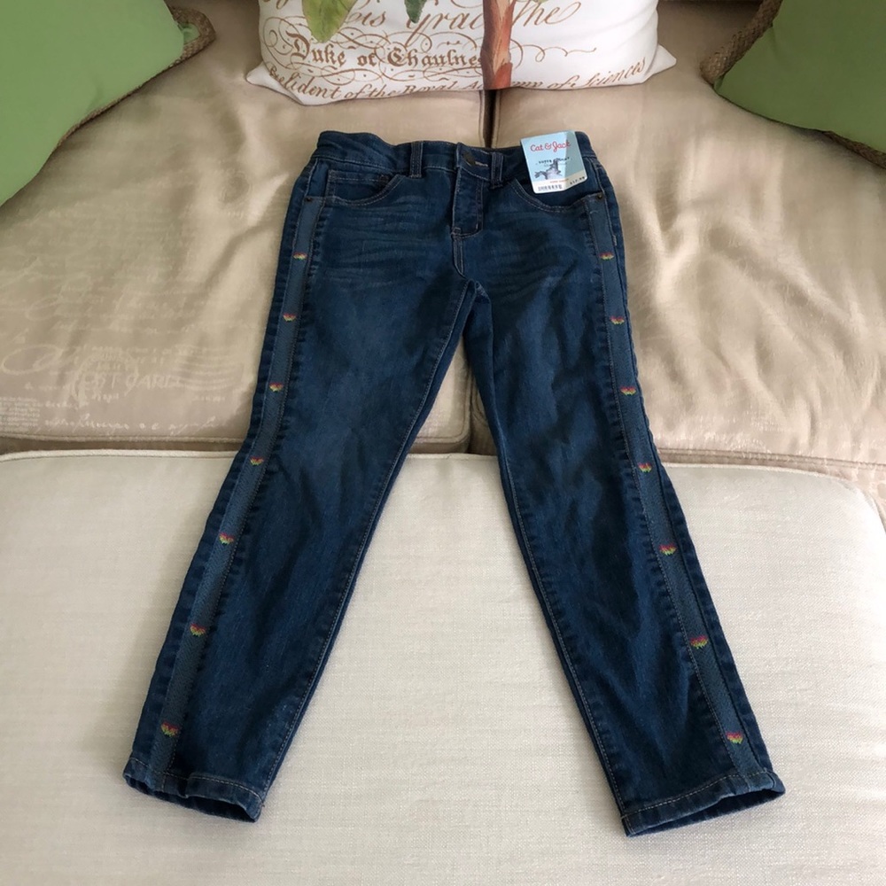 Cat & Jack Super Skinny Jeans With Hearts/ Size: 6X